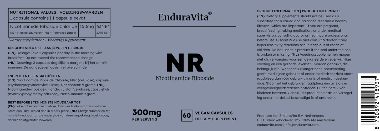 Nicotinamid-Ribosid-Ergänzung 60x150mg